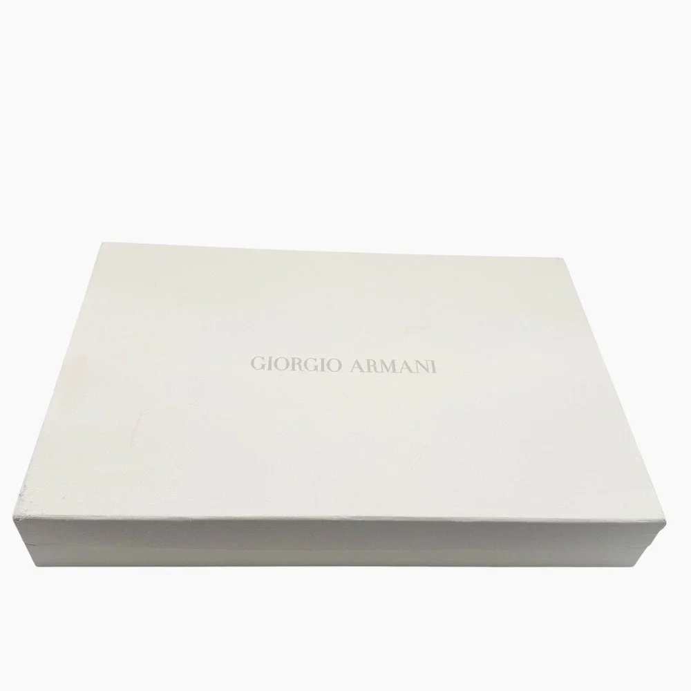 Giorgio Armani Mens Black Leather Belt Bundle 2 Pack Made in Italy Size 52 37